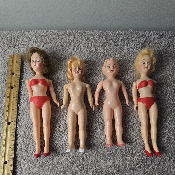Other - Vintage 2 Sleepy Eye Dolls And 2 Hard Plastic Dolls
